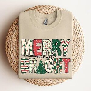 Merry And Bright Sweatshirt Christmas Sweatshirt Family Christmas Sweatshirt 17